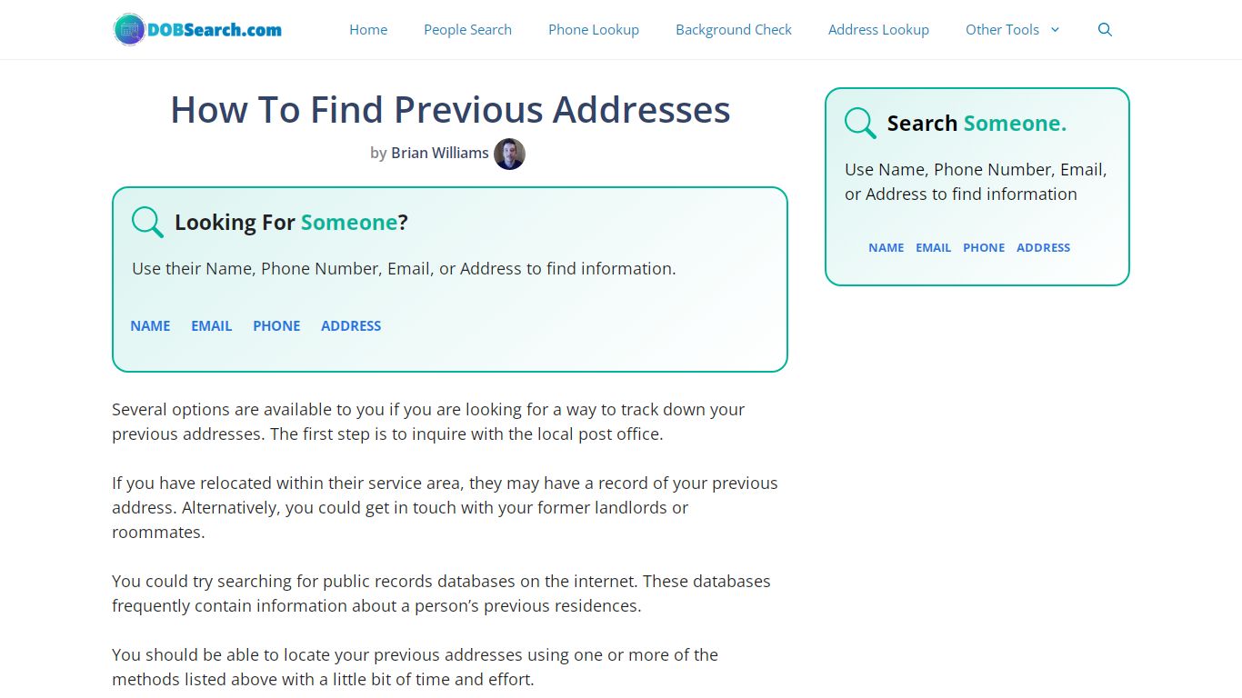 How To Find Previous Addresses: 6 Methods in 2022 - DOBSearch.com